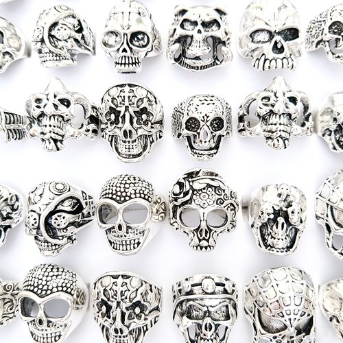 30pcs silver colour rings - colour, punk