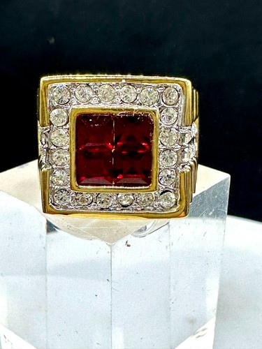 Mens gold ruby - , red