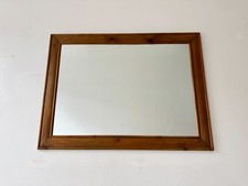 Large Rectangular Mirror with Wood Frame