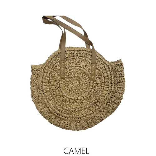 Ladies large circle straw bags - ladies,