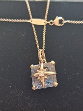 Thomas Sabo Square Aquamarine Silver 17" Necklace Stunning