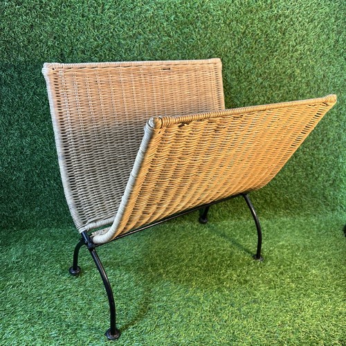 Vintage wicker woven magazine - vintage,