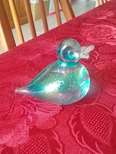 Heron glass iridescent art - heron,