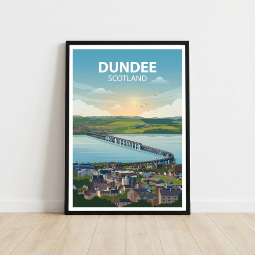 Dundee scotland travel poster - scotland,