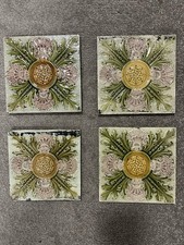 Antique Fireplace Majolica Tile Floral Design By J.W. Wade & Co C1890 AE1