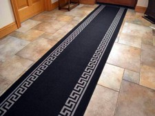 Black hallway stairway runner - black,