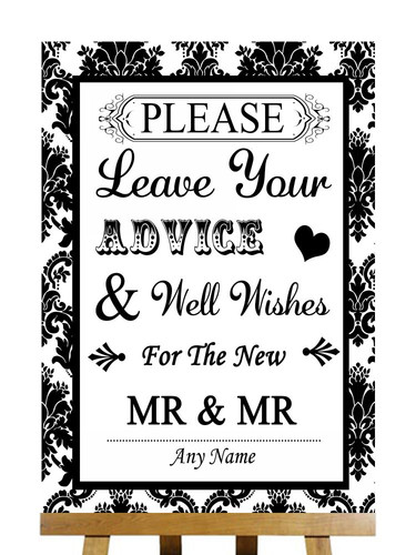 Black and white damask - and, guest