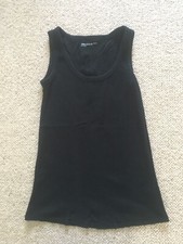 Gap Maternity Black Tank Top Size XS Ribbed 100% Cotton UK