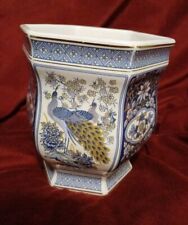 Panda Hexagon Vase Peacock and