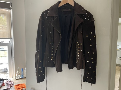 Zara real suede studded - 🤎,