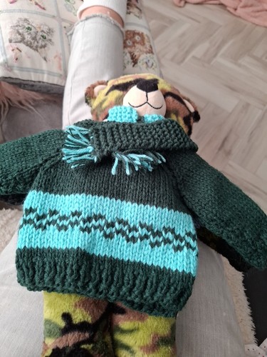 Hand knitted teddy - hand,