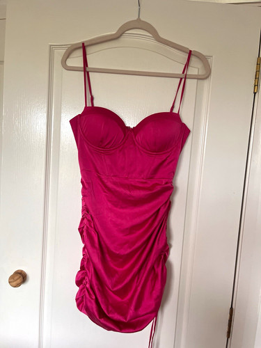 Polly pink satin ruched - oh,