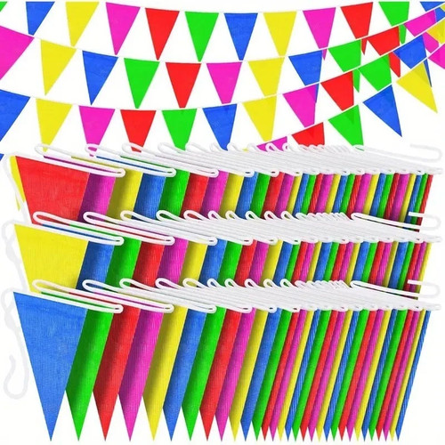 10m colour bunting flags - 10m,