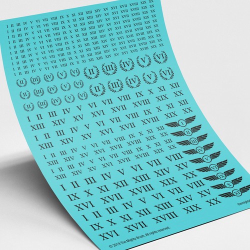 Roman numerals waterslide - numerals,