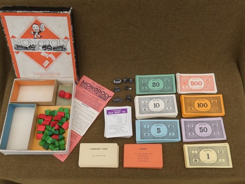Vintage post war monopoly - post, set