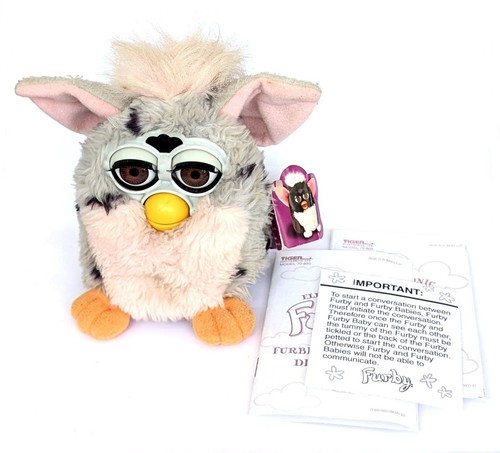 Vintage furby pink grey - vintage,