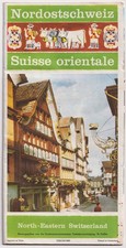 Vintage 1956 North-East Switzerland Travel Brochure Map St Gallen Schaffhausen