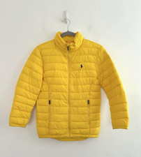 Polo Ralph Lauren Jacket Youth Boys Yellow Puffa Padded Zip Size M Age 10/12