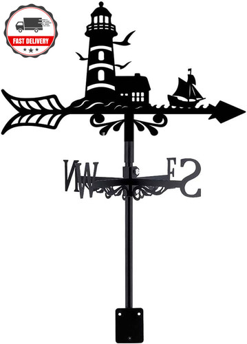 Lighthouse weather vane with - lighthouse,