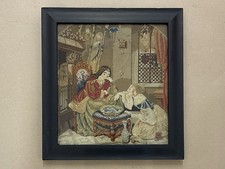 Antique Woolwork Tapestry Of