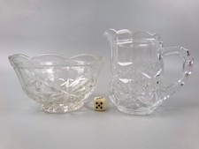 Milk Jug Sugar Bowl Set. Clear