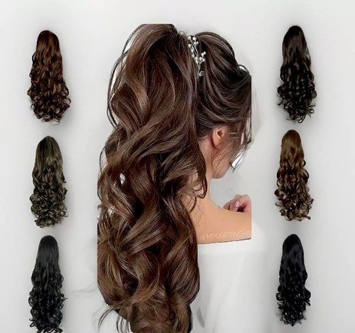 Synthetic curly claw ponytail - synthetic,