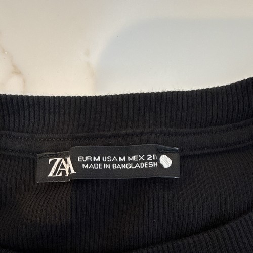 Zara black ribbed knit - zara,
