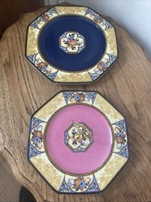 Antique Wedgwood Hexagonal Melody Bone China Cake Plates x 2- 21cm & 24cm