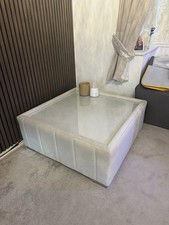 Modern Cream Fluted Glass Top Coffee Table 