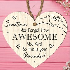 Heart Plaque for Motivation–"Sometimes You Forget How Awesome You Are" Reminder