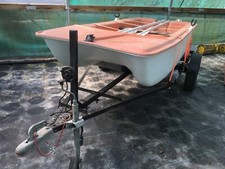 Dinghy tender boat complete with road trailer, repeater board and oars