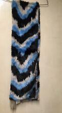 tk maxx long tif &tiffy blue/black /white striped soft fluffy scarf