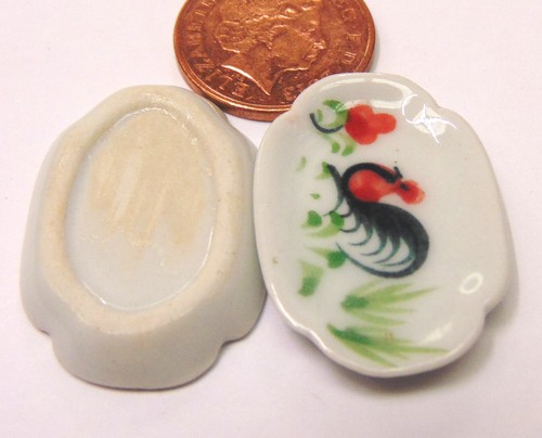 Single ceramic cockerel plate - ceramic,