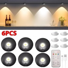 6PCS LED Under Kitchen Closet Light USB Rechargeable Magnetic Cabinet Stair Lamp