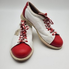 Linds 7.5/8 Women’s Bowling Shoes Red White Leather Retro