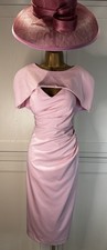 Veromia UK 14 Pink Dress & Cape Wedding Mother Bride Guest Races Party Outfit