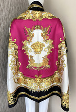 VERSACE MEDUSA HEAD BAROCCO DESIGN SILK SCARF MADE IN ITALY 90cm X 90cm