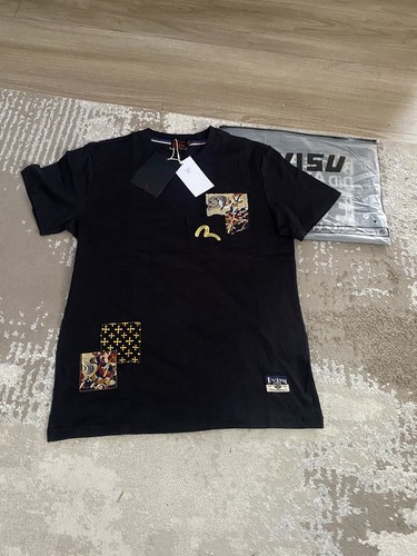 Evisu mens black tshirt gold - -,