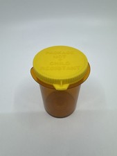 Vintage Nostalgic 30 Dram Empty Pill Bottle Organizer W/ Yellow Lid