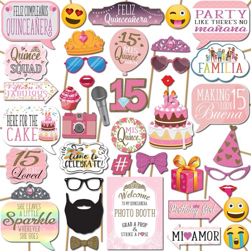 Quinceanera photo booth props - quinceanera,