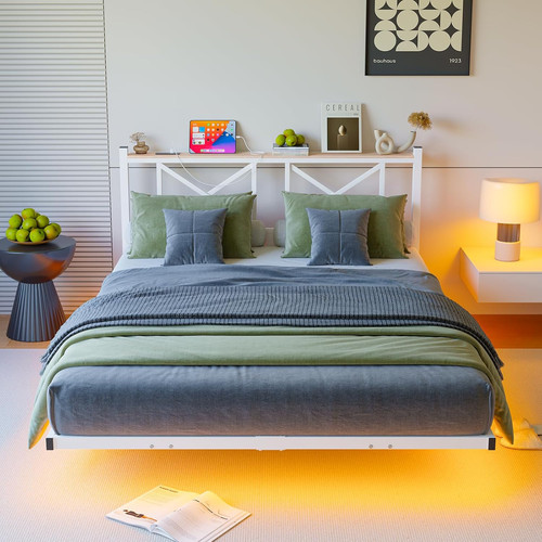 King size floating bed - king,