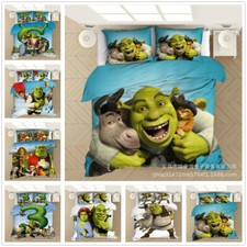 Shrek 3D Bedding Set 2/3PCS Duvet Cover Pillowcase 4 Sizes Single Double TX