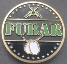 40mm FUBAR/SNAFU Challenge Coin With Coin Stand For Displaying 