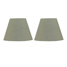 Set of 2 Modern Sage Green 20cm Tapered Fabric Shades for Table Lamp Bedside