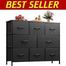 Elegant 8 Drawer Storage Dresser - Ideal TV Stand & Organizer for Living Spaces
