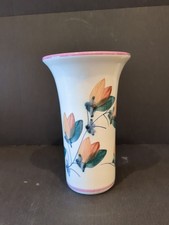 VINTAGE  * IDEN POTTERY * FLORAL PATTERNED VASE MADE IN RYE SUSSEX ENGLAND