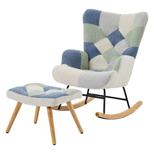Boucle rocking chair with - boucle,