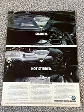 Rare Vintage 1984 Magazine Car Advert Art Picture BMW 6 Cylinder Engine Ad