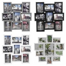 Multi Aperture Photo Picture Frame Holds 9 Photos Collage Wall Mount Hanging