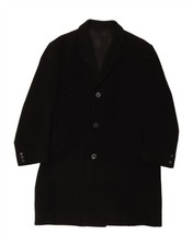 CROMBIE ABERDEEN Mens Overcoat UK 38 Medium Black Classic DN68